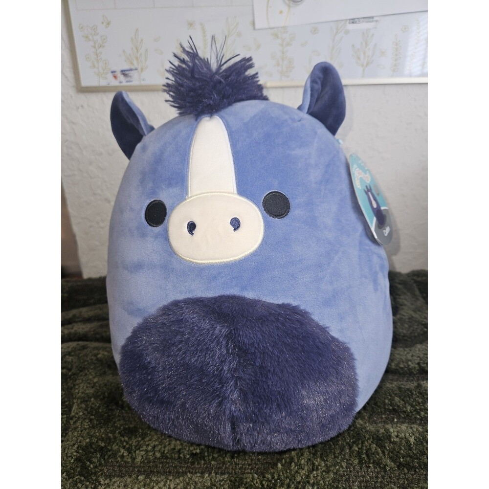 Kellytoy Squishmallows Caden Blue Horse Plush Washable Stuffed Animal 12 in